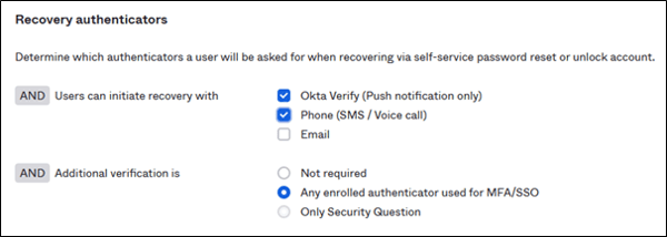 Options for self-service account recovery